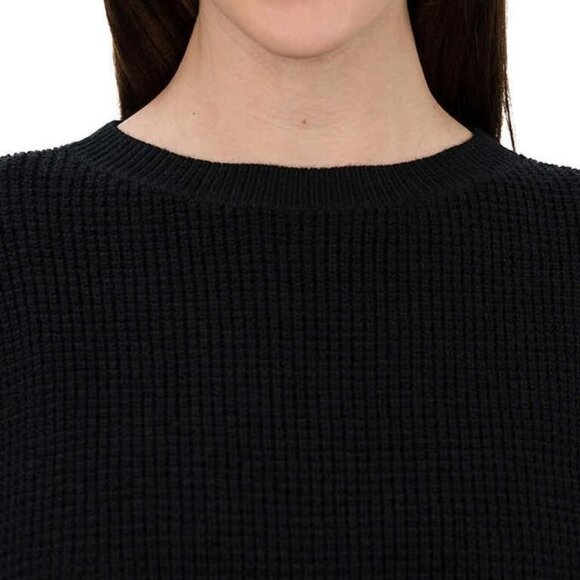 BOGO KERSH Merino Blend Jewel Neck waffle knit Sweater Classic Black XXL NWT - Picture 4 of 4